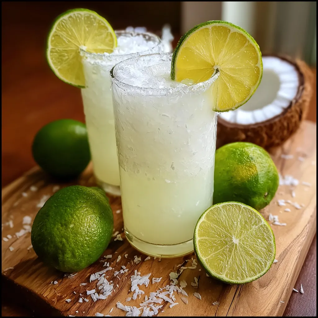Authentic Colombian Coconut Limeade with Fresh Coconut Water and Lime - main view